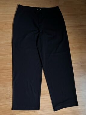 Josephine Chaus Sport easy fit knit stretch drawstring pants jet black - XL NWT